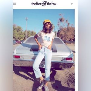 The Bee & The Fox We Are Family Ringer Tshirt Medium NEW